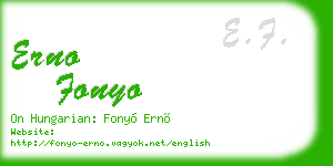 erno fonyo business card