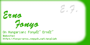 erno fonyo business card